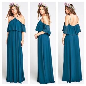 Show Me Your MuMu Rebecca Ruffle Maxi Dress Jade Size Medium